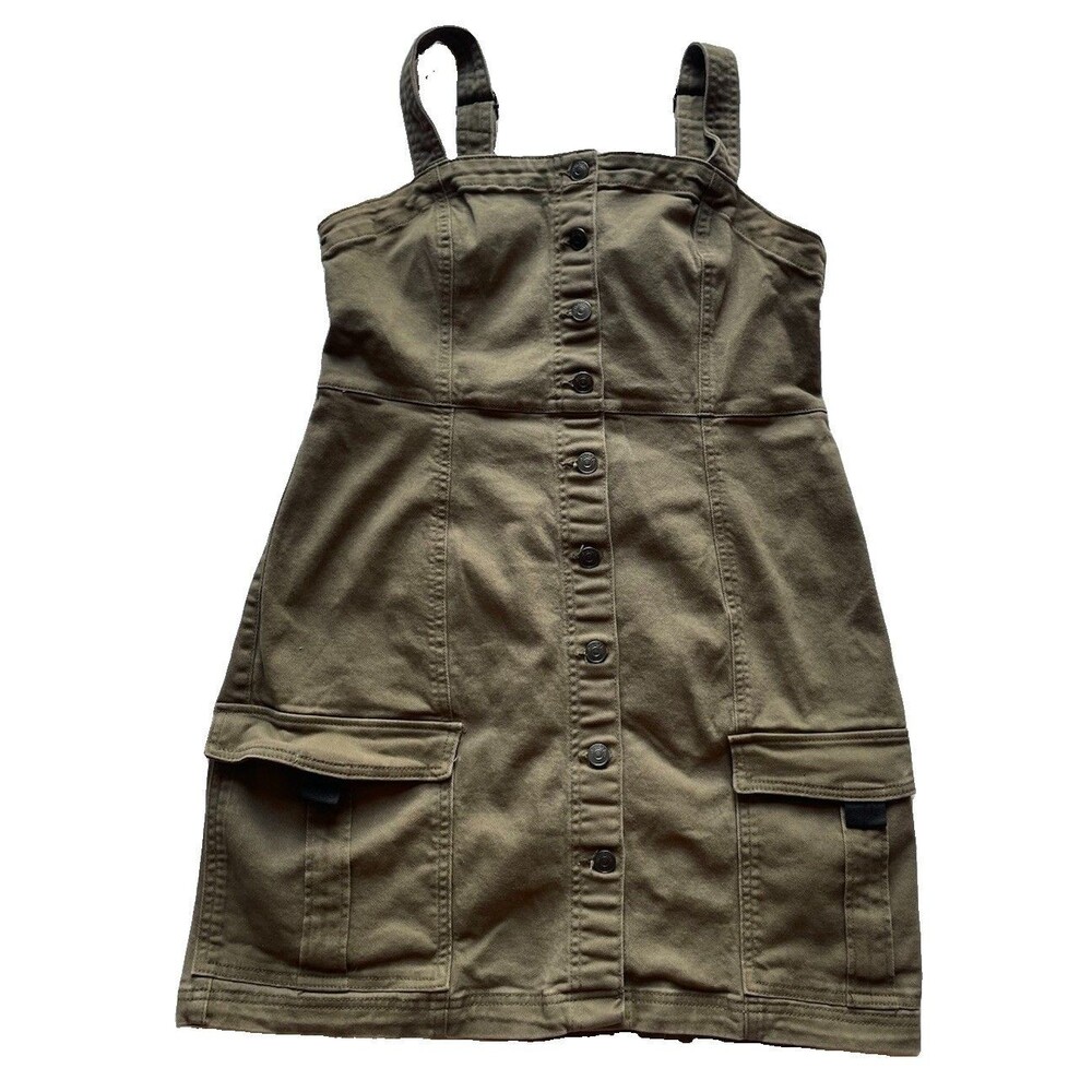 H&M Women’s Denim Dress Size L Green – No Tag